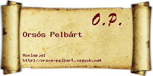 Orsós Pelbárt névjegykártya