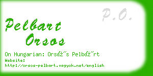 pelbart orsos business card